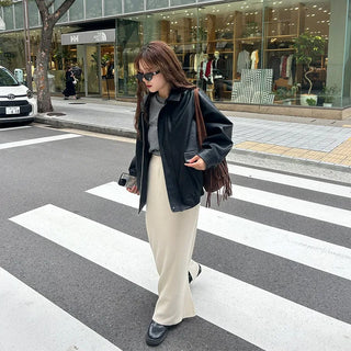 Colored leather jacket
