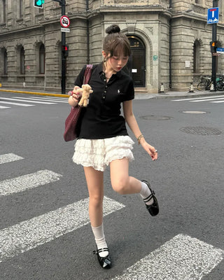 Lace frill shorts