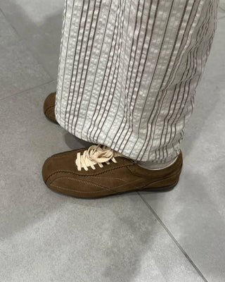 Suede round sneakers