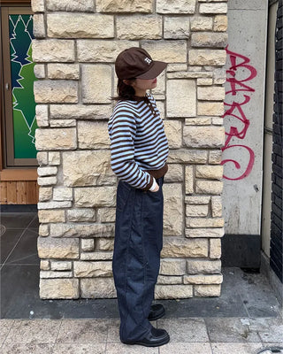 Striped Henley Neck Knit