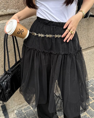 Chiffon midi skirt