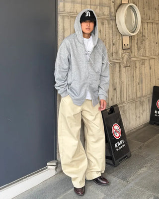 Herringbone Wide Curve Pants