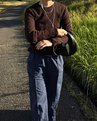 Wool Round Slim Knit