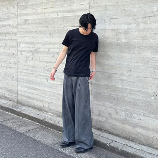 Striped wide slacks