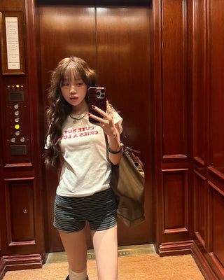 Lettering Crop T-Shirt