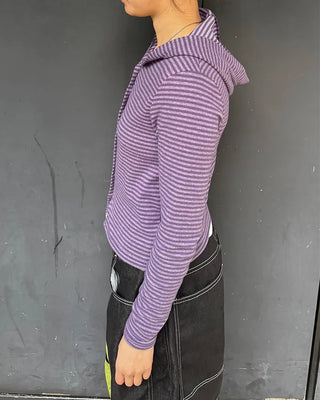 Colorful striped hooded parka