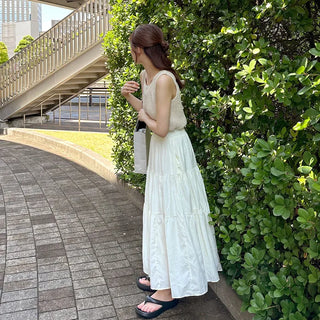 Tiered long skirt