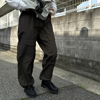 (Unisex) Big Pocket Nylon Easy Pants