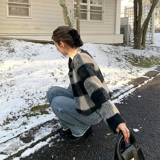 Checked cropped jacket