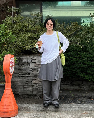 Pleated midi skirt