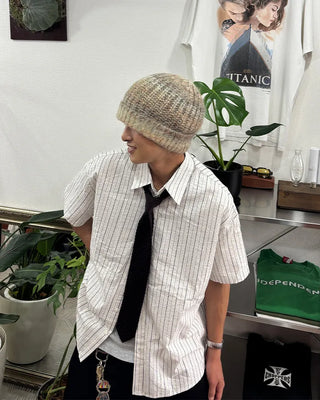 Multi-stripe half-sleeve shirt