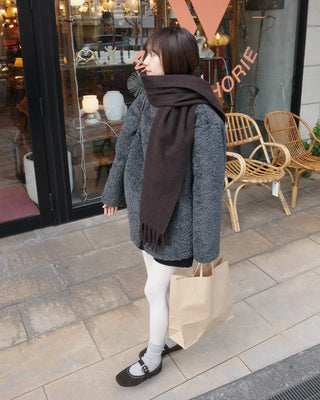 Half-neck boa jacket