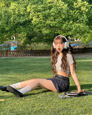 [1st Re-release] (ORIGINAL) Check A-line Mini Skirt