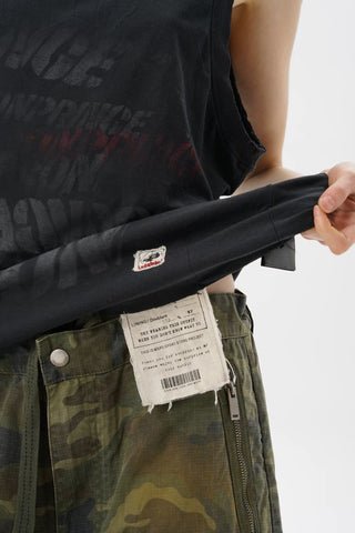 [MASONPRINCE] Cotton-Linen Graffiti Print Tank Top / Tee