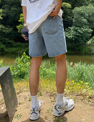 Basic Wide Denim Half Pants (no.412)