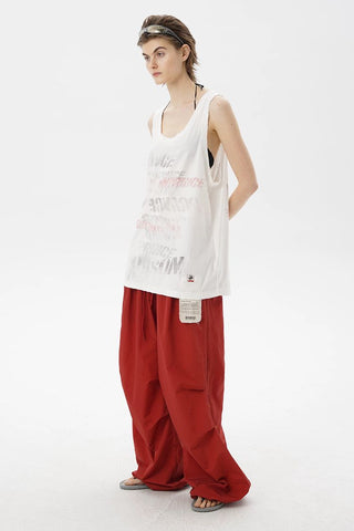[MASONPRINCE] Cotton-Linen Graffiti Print Tank Top / Tee