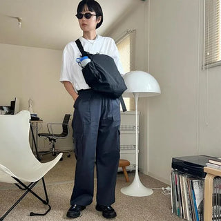 Pocket String Shoulder Bag