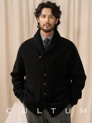 [CULTUM] Wool Shawl Collar Cardigan