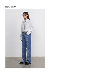 CONP Devoré Graphic Denim Pants (Blue)