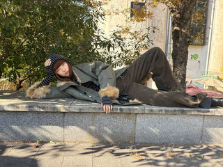 [NeverSeez] Corduroy Wide Leg Casual Pants
