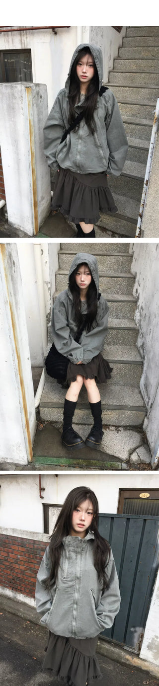 Choku Two-Way Nightwear High-Neck Hooded Jacket - 3 Colors