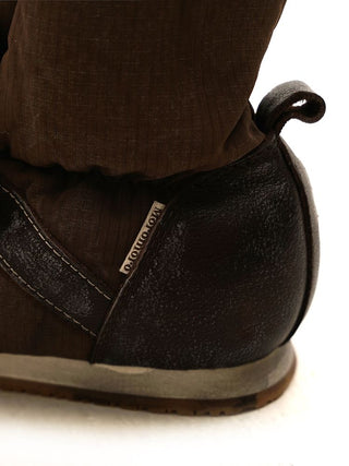 [Moromoro2] Furry Ball Patchwork Leather Boxing  Boots
