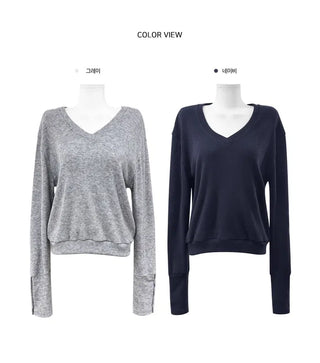 Molded Sleeve Button V-Neck Knitwear MTM - 2 Colors