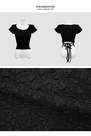 Pom-pom Uniqlo Strap Short Sleeve T-Shirt - 4 Colors