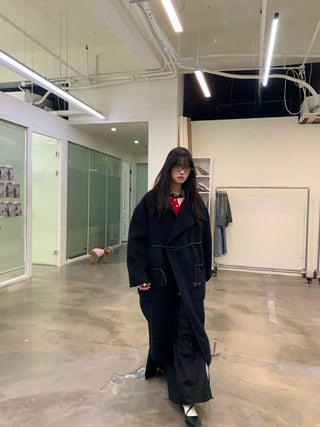 NEVERSEEZ Handmade Wool Blend Duffle Coat