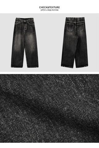 Folder Hem Snap Two-Way Faded Denim Pants - 4 Colors