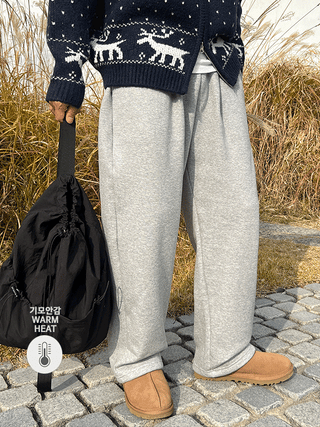Allo One-Pleat Drawstring Fleece-Lined Training Pants
