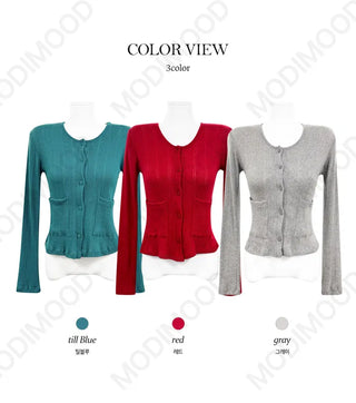 Minty Punching Pocket Cardigan - 3 colors