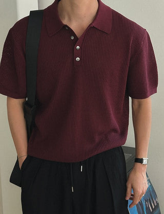 Old Skasi short-sleeve collared knit (cool fabric)