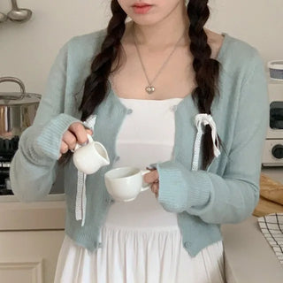 Needs Spring V-Neck Cropped Cardigan (4c)