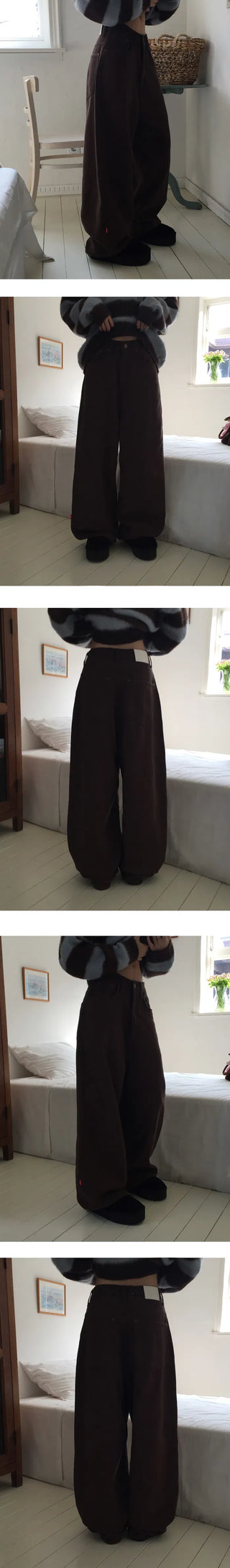 Golden Corduroy Wide Long Pants - 3 colors
