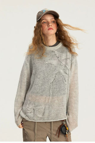 [Monterest] Mohair Blend Openwork Starfish Sweater