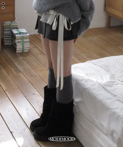 TOP Wool Pleated Skirt Pants - 2 colors