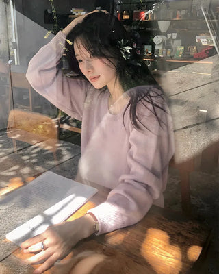 U-neck pastel knit