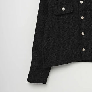 Gold button tweed jacket