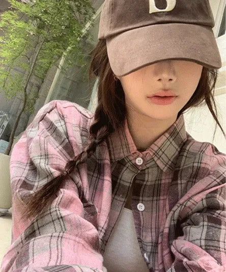 Strawberry Check Pink Shirt - 1 color