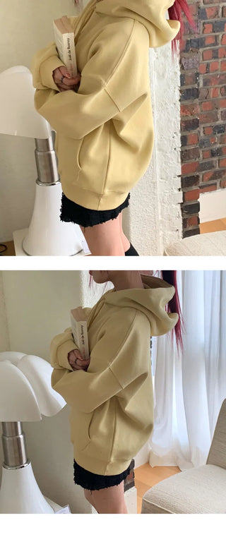 Double-layer heavy two-way hooded zip-up/t-shirt - 9 colors
