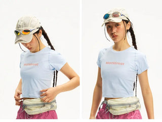 [Monterest] Quick-Dry Slim Fit Crop Logo Tee