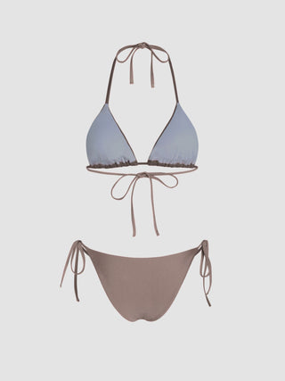 12 Zodiac Signs Rhinestone Halter Triangle Bikini Swimsuit