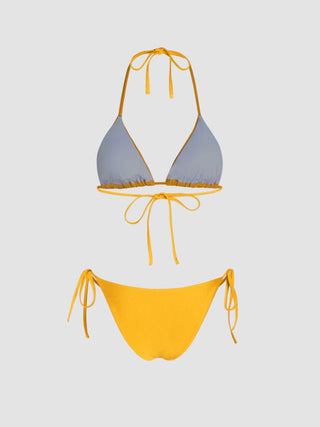 12 Zodiac Signs Rhinestone Halter Triangle Bikini Swimsuit