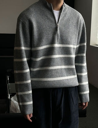 Honey Striped Half-Zip Knit (3 colors)