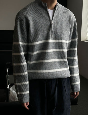 Honey Striped Half-Zip Knit (3 colors)