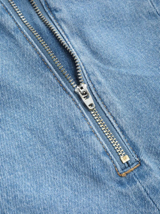 Denim Mid Waist Split Mini Skort