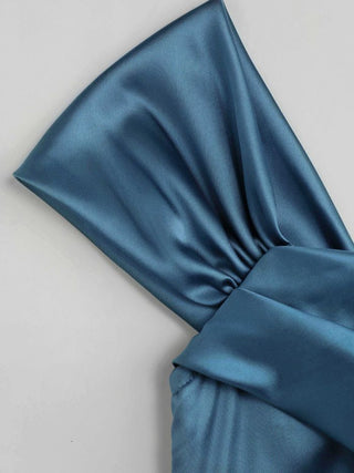 Satin Sculptural Ruched Off-shoulder Mermaid Maxi Dress