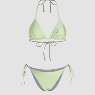 12 Zodiac Signs Rhinestone Halter Triangle Bikini Swimsuit