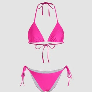 12 Zodiac Signs Rhinestone Halter Triangle Bikini Swimsuit
